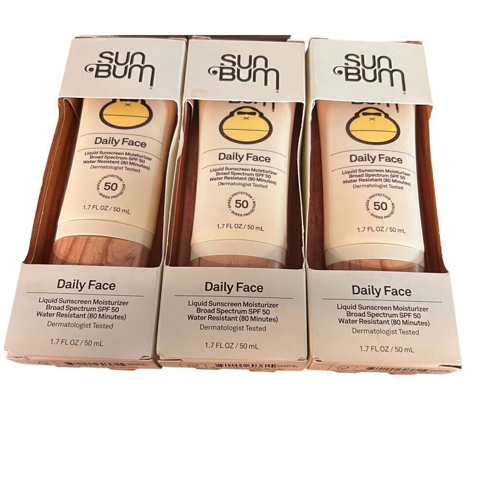 3 Sun Bum Daily Face Liquid Sunscreen Moisturizer, SPF 50 09/2025  beach summer